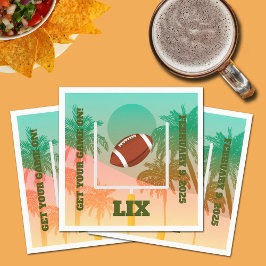 Servilleta De Papel Palm Trees and Football Uprights Party Paper