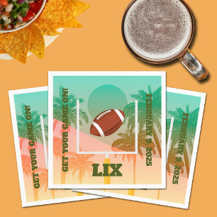 Servilleta De Papel Palm Trees and Football Uprights Party Paper