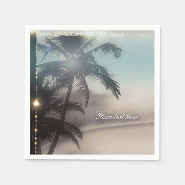 Servilleta De Papel Palm Trees Elegante Fiesta Tropical Beach (Anverso)