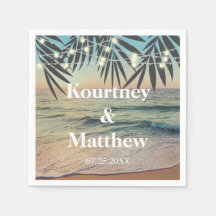 Palm Tropical Custom Wedding Beach String Luces