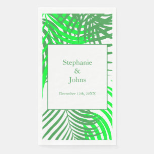 Servilleta De Papel Palma de hojas verdes arte elegante boda