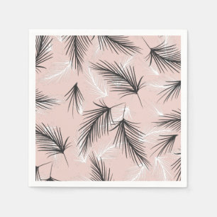 Servilleta De Papel Palmas Black White Earthy Tone Pink