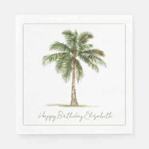 Servilleta De Papel Palmera Costera Personalizada