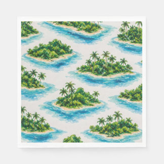 Servilleta De Papel Palmera de Isla Tropical