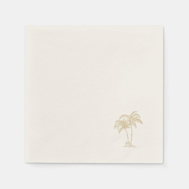 Servilleta De Papel Palmera de oro écru (Anverso)