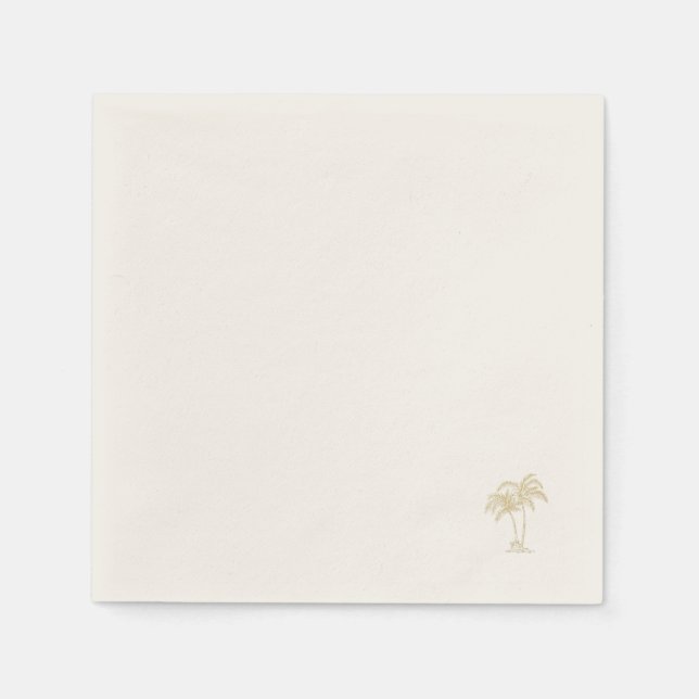 Servilleta De Papel Palmera de oro écru II (Anverso)
