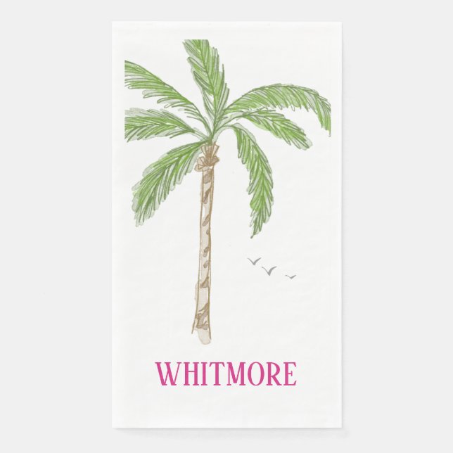 Servilleta De Papel Palmera personalizada de Palm Beach (Anverso)