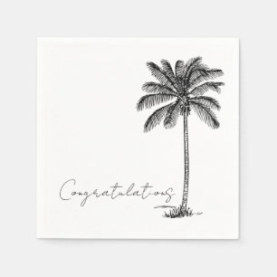 Servilleta De Papel Palmera Playa Tropical Minimal Felicitaciones