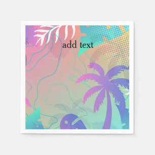 Servilleta De Papel Palmera tropical fluorescente asombrosa