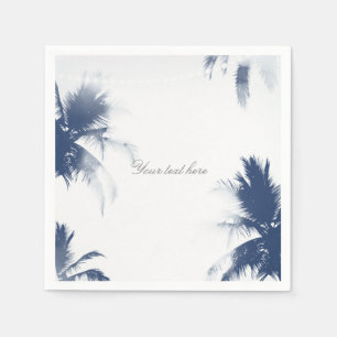 Servilleta De Papel Palmeras Glamour Blanco Chic Moderno Tropical