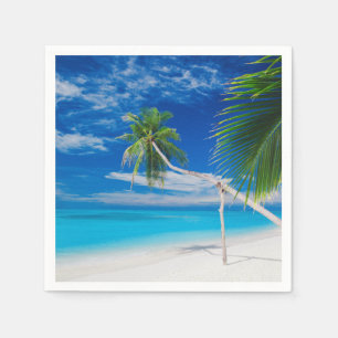 Servilleta De Papel Palmeras Tropical Blue Exotic Bahamas Beach