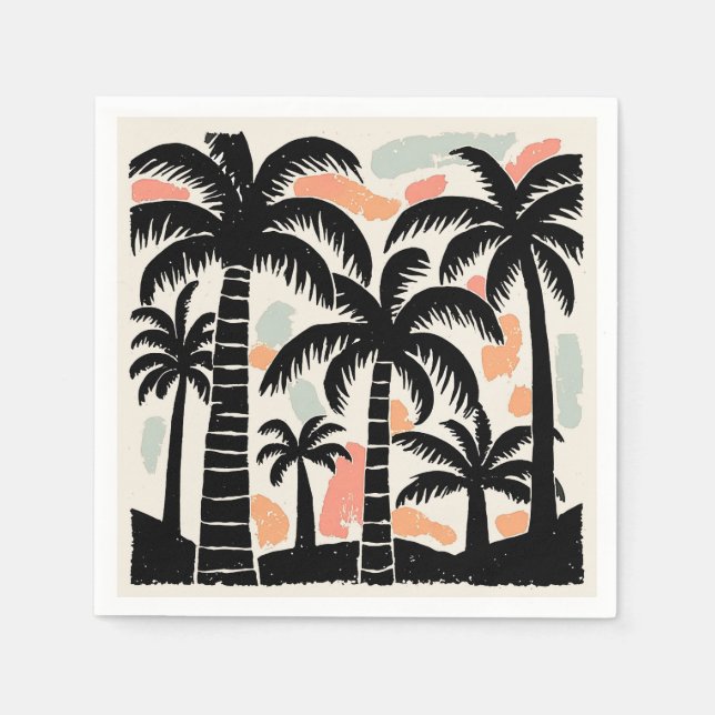 Servilleta De Papel Palmeras Tropicales (Anverso)