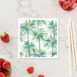 Servilleta De Papel Palmeras Verde Azul Turquesa