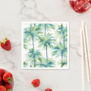 Servilleta De Papel Palmeras Verde Azul Turquesa