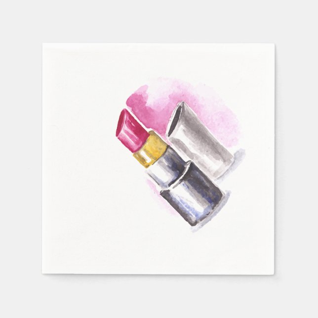 Servilleta De Papel Palo de labios rosados (Anverso)