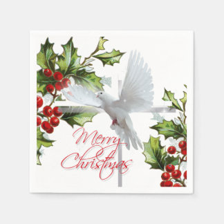 Servilleta De Papel Paloma blanca de los navidades mistletoe de las fi