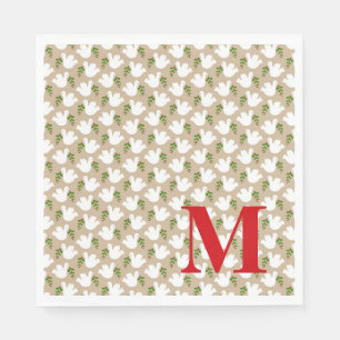 Servilleta De Papel Paloma de Navidad Rama de Olivo Fe Paz Amor Alegrí