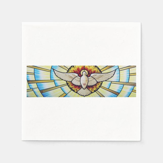Servilleta De Papel paloma del Espíritu Santo en vitral (Anverso)