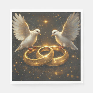 Servilleta De Papel Palomas abrazándose en elegante exhibición artísti