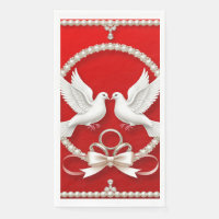Palomas Blancas con Anillos de Boda
