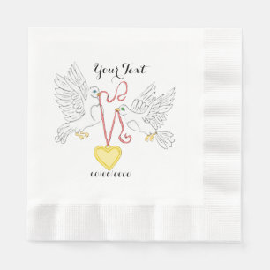 Servilleta De Papel Palomas De Amor