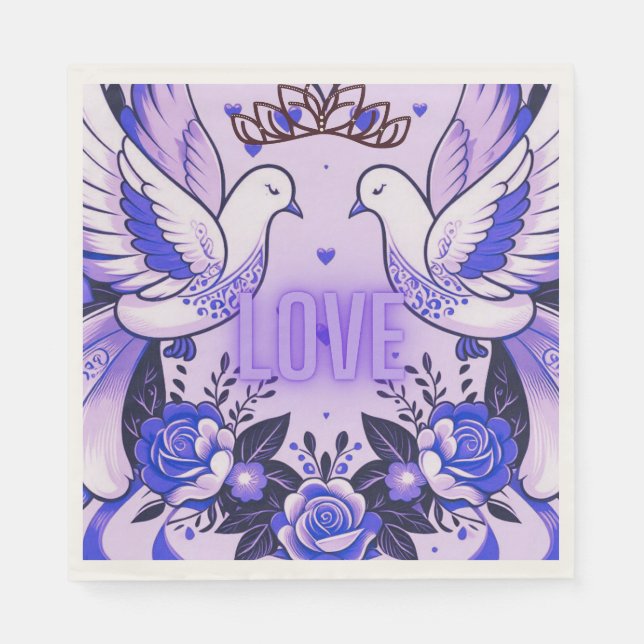 Servilleta De Papel Palomas reales de amor (Anverso)
