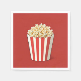Servilleta De Papel Palomitas de maíz en un fondo rojo