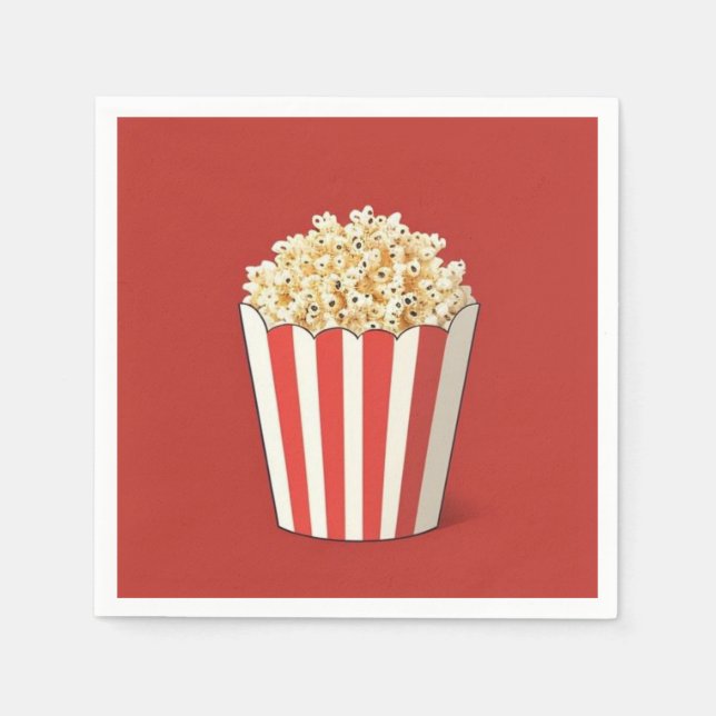 Servilleta De Papel Palomitas de maíz en un fondo rojo (Anverso)