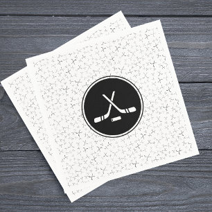 Servilleta De Papel Palos de hockey Black White Stylish Deporty Athlet