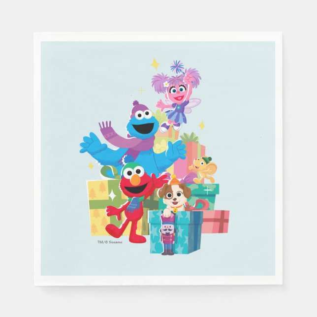 Servilleta De Papel Pals y presentes de Plaza Sésamo (Anverso)