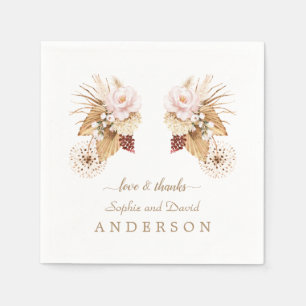 Servilleta De Papel Pampas Floral Rosa Grass Dried Palm Leyes Boda