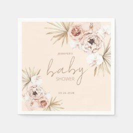 Servilleta De Papel Pampas Grass Boho Bohemian Baby Shower