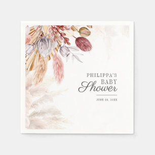 Servilleta De Papel Pampas Grass Elegant Baby Shower