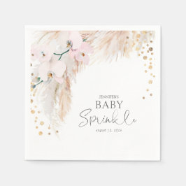 Servilleta De Papel Pampas Grass Pink Floral Baby Sprinkle
