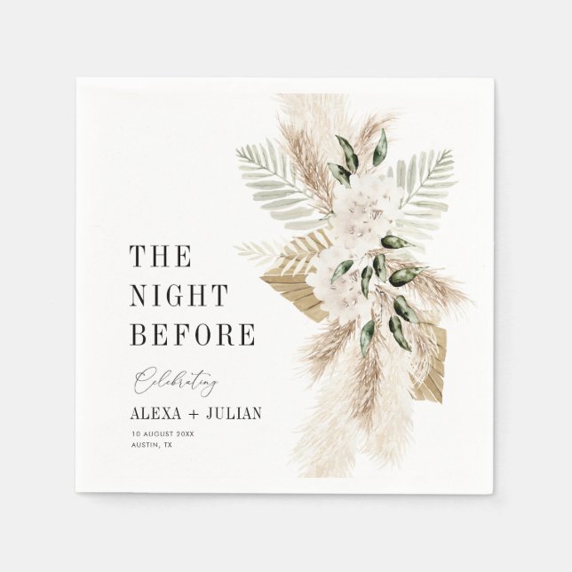 Servilleta De Papel pampas hierba y vegetación noche antes (Anverso)