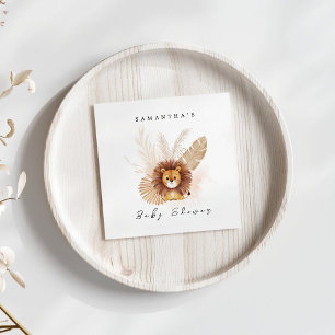 Servilleta De Papel Pampas Invitación a la ducha de bebé Lion
