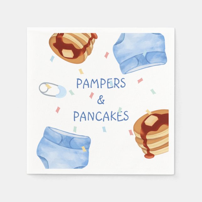 Servilleta De Papel Pampers azules y crepes (Anverso)