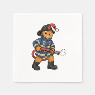 Servilleta De Papel Pan de Jengibre Bombero Navidad 2026 Fiesta