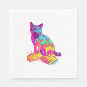 Servilleta De Papel Pan Meowphosis - Glitchy Funny Cat Meme
