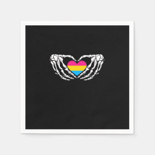 Servilleta De Papel Pan Pride Skeleton Pan Gótico Corazón de Halloween