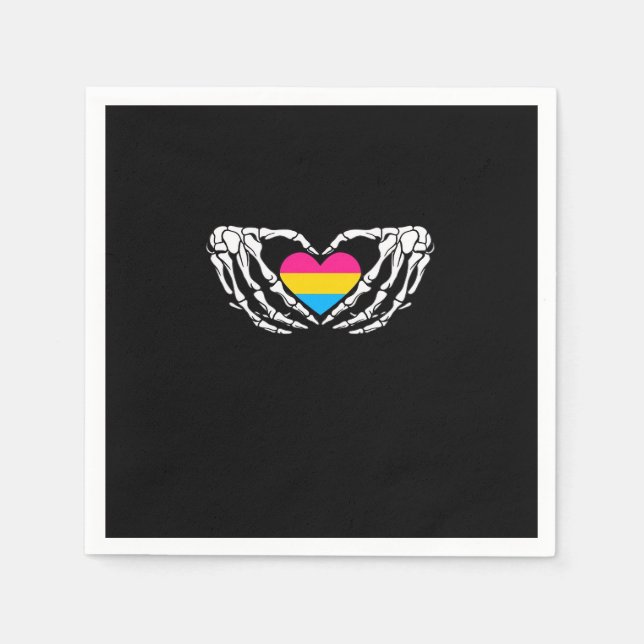 Servilleta De Papel Pan Pride Skeleton Pan Gótico Corazón de Halloween (Anverso)