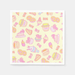 Servilleta De Papel Panadería dulce y bebidas amarillas