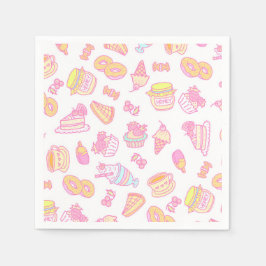 Servilleta De Papel Panadería Dulce y Bebidas Blanco