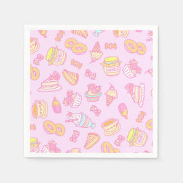 Servilleta De Papel Panadería dulce y bebidas rosadas