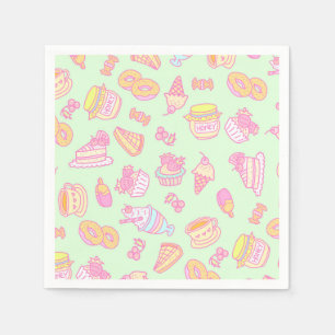 Servilleta De Papel Panadería dulce y bebidas verdes