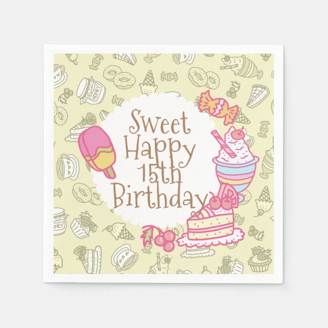 Servilleta De Papel Panadería dulce y bebidas verdes (Anverso)