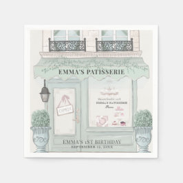 Servilleta De Papel Panadería Francesa Patisserie Paris Green Primer c
