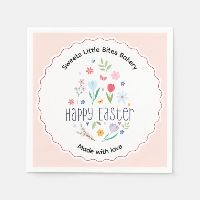Servilleta De Papel Panadería Pascua Hecha con Amor (Anverso)
