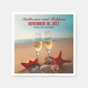 Servilleta De Papel pañales de papel de boda en la playa