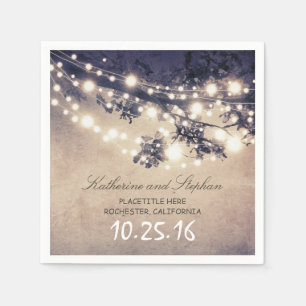 Servilleta De Papel pañales rústicos de cadena de país luces de papel 